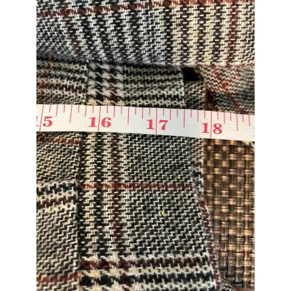 Plaid Jacket Womens Small Cropped Herringbone Shacket Button Light Weight Top
